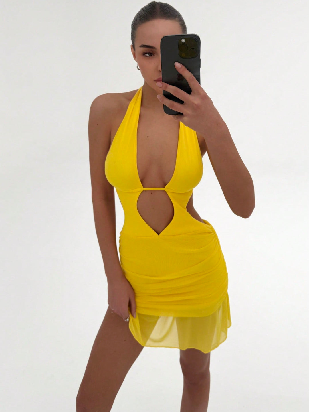 Rochie mini SHEIN, galben