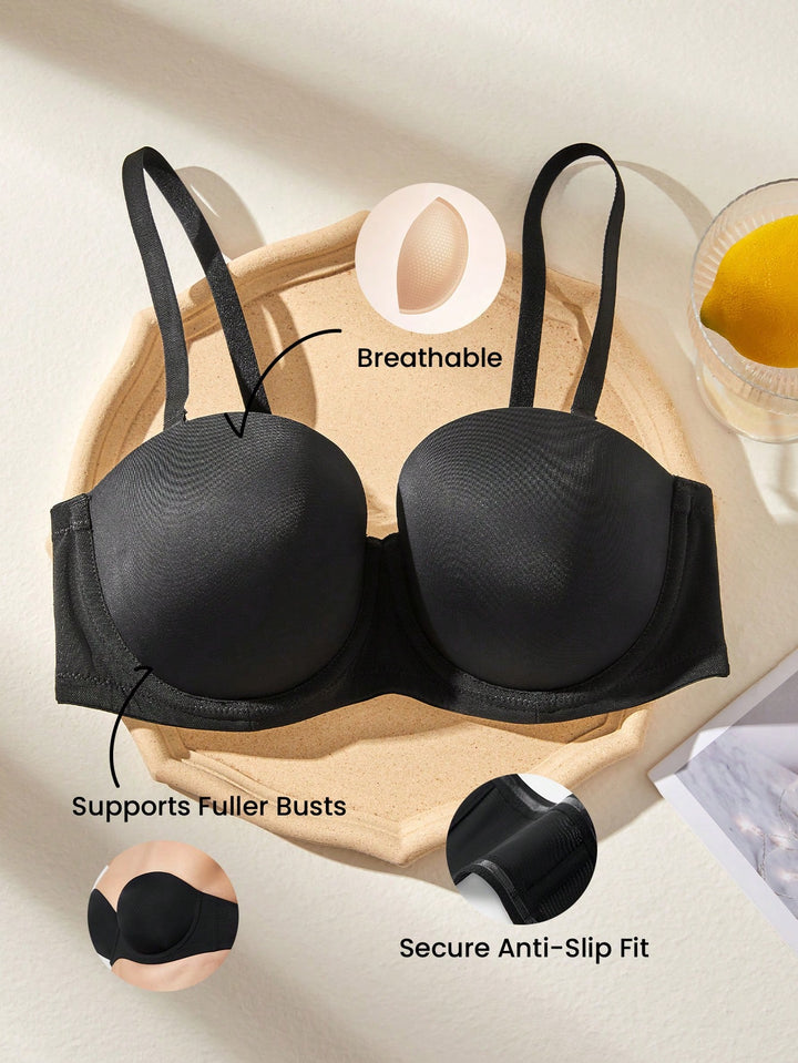 Sutien fără bretele mărimi mari SHEIN, negru
