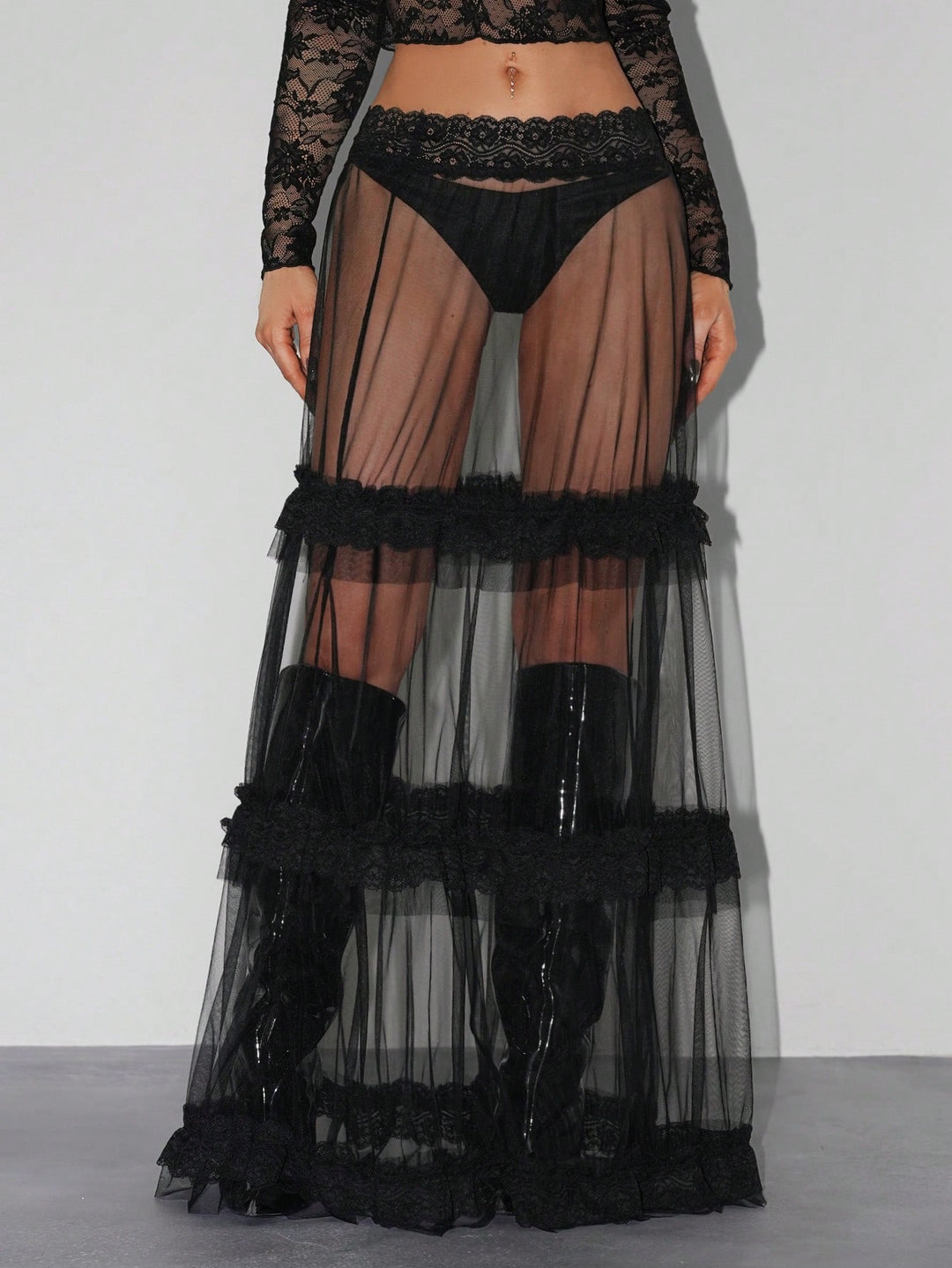 SHEIN maxi szoknya, fekete