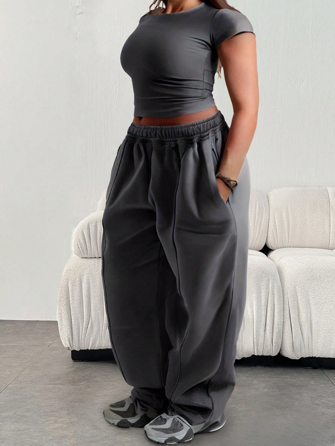 Pantaloni SHEIN, gri