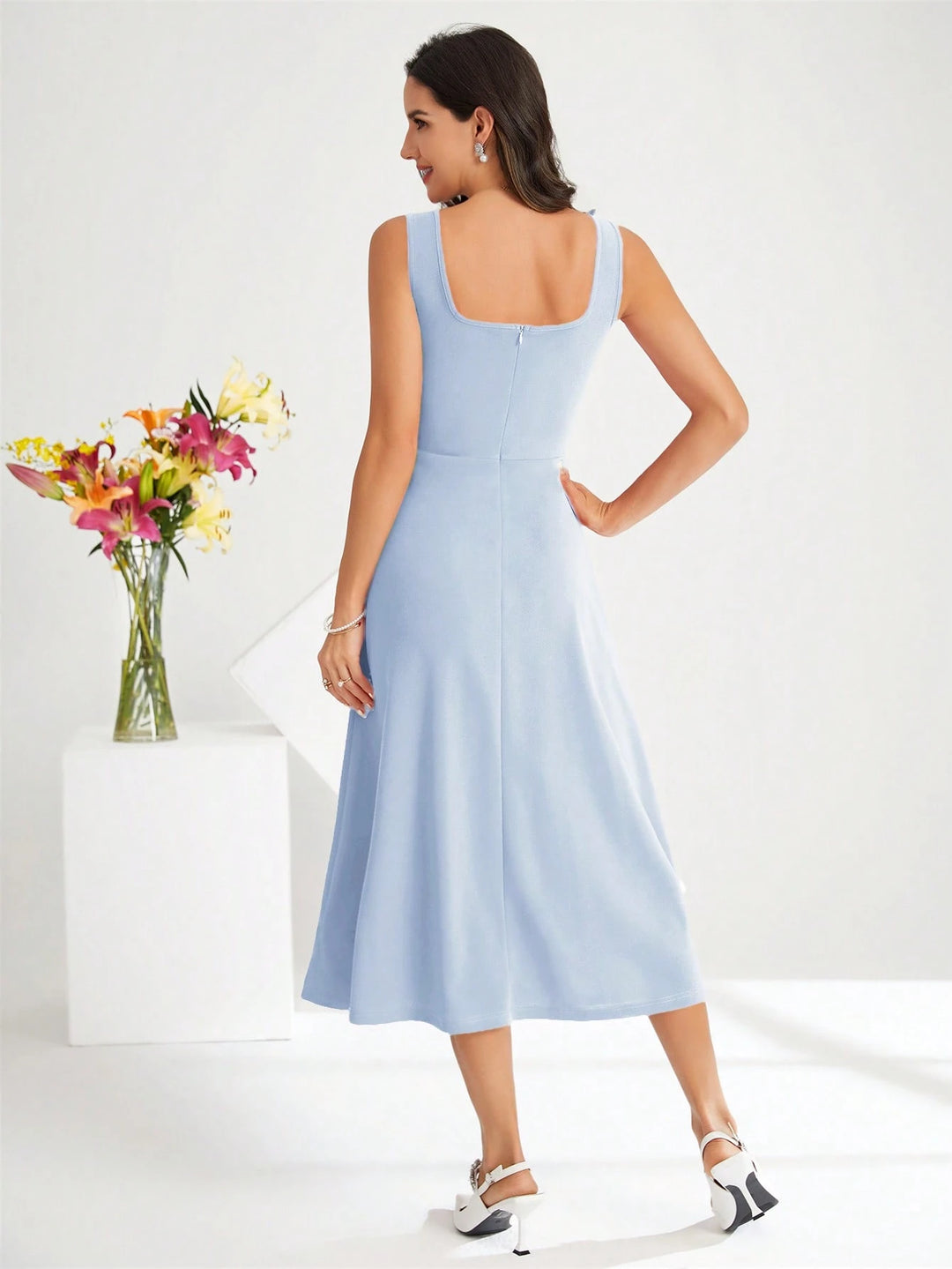 SHEIN kék midi ruha
