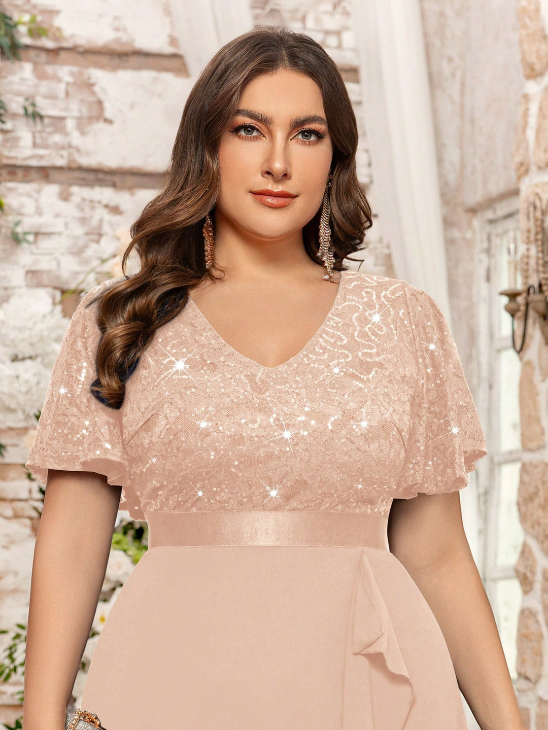Rochie maxi SHEIN, bej