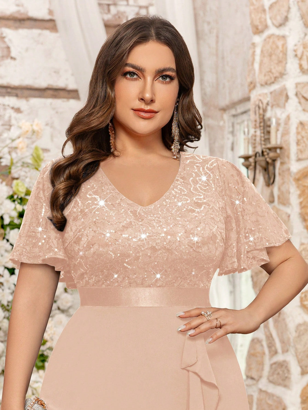 Rochie maxi SHEIN, bej