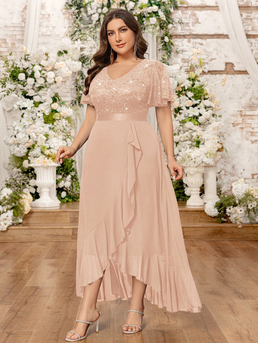 Rochie maxi SHEIN, bej