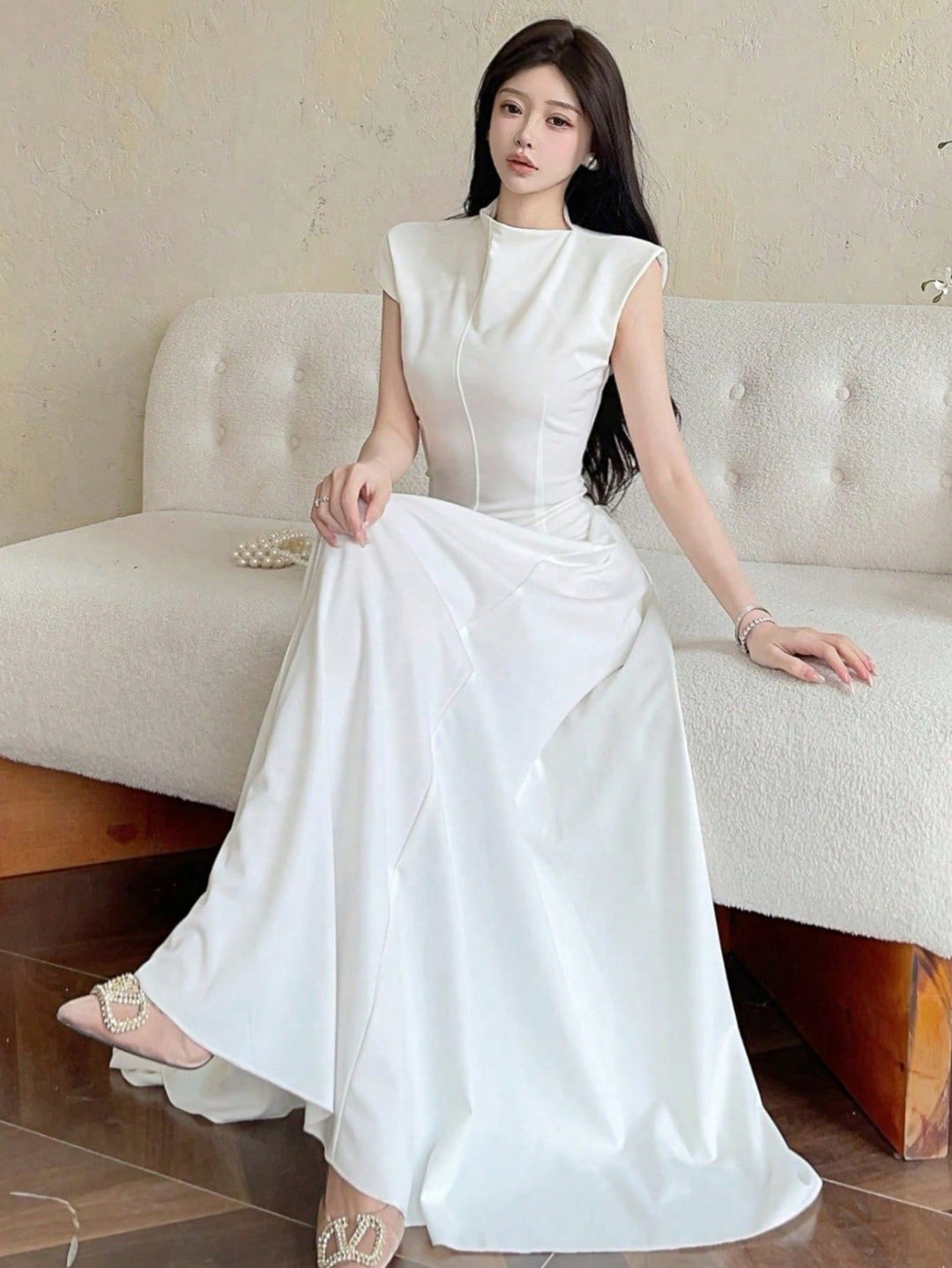 Rochie maxi SHEIN, alb