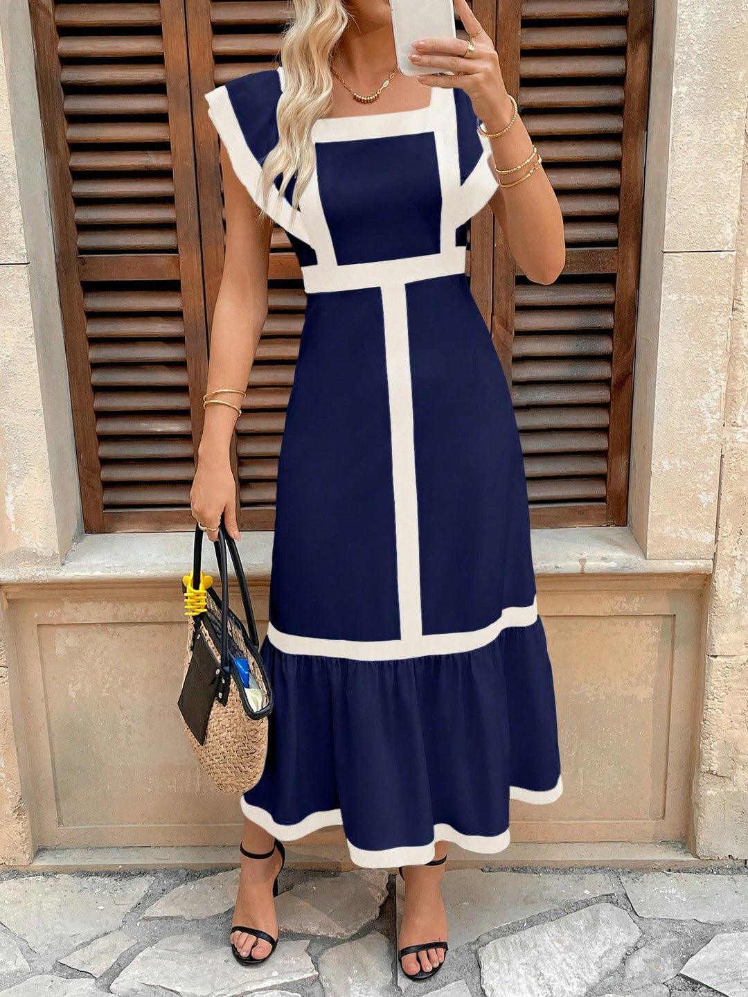 SHEIN maxi ruha, kék