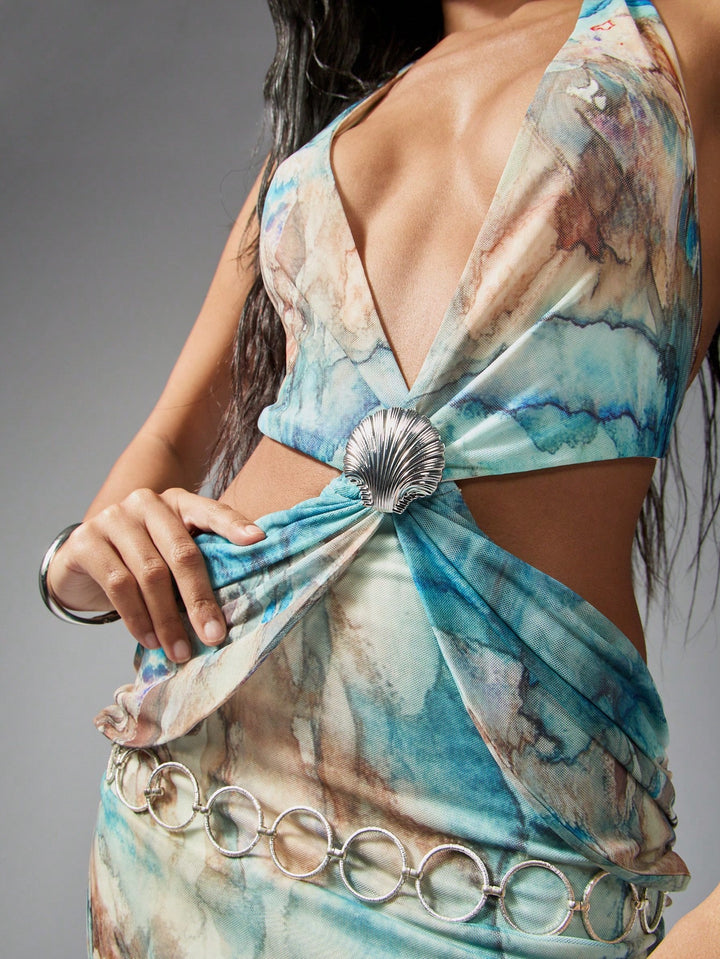 Rochie maxi SHEIN, mix culori
