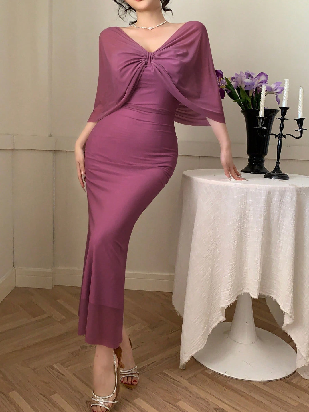 Rochie maxi SHEIN, vișiniu