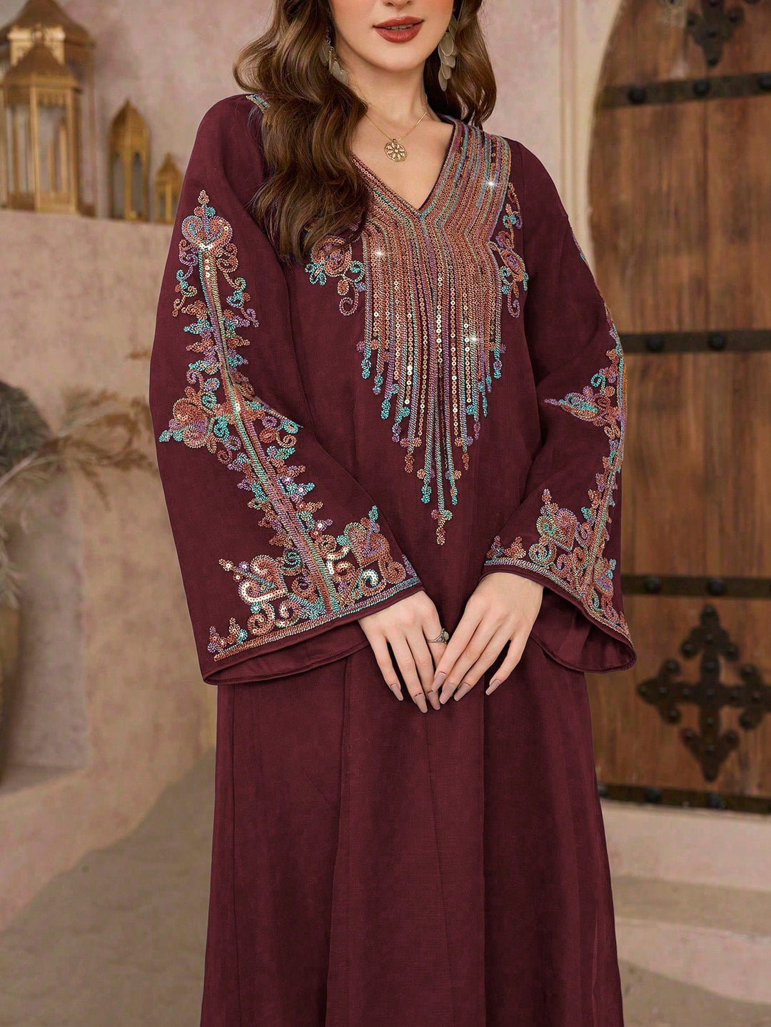 Rochie maxi Shein, vișiniu