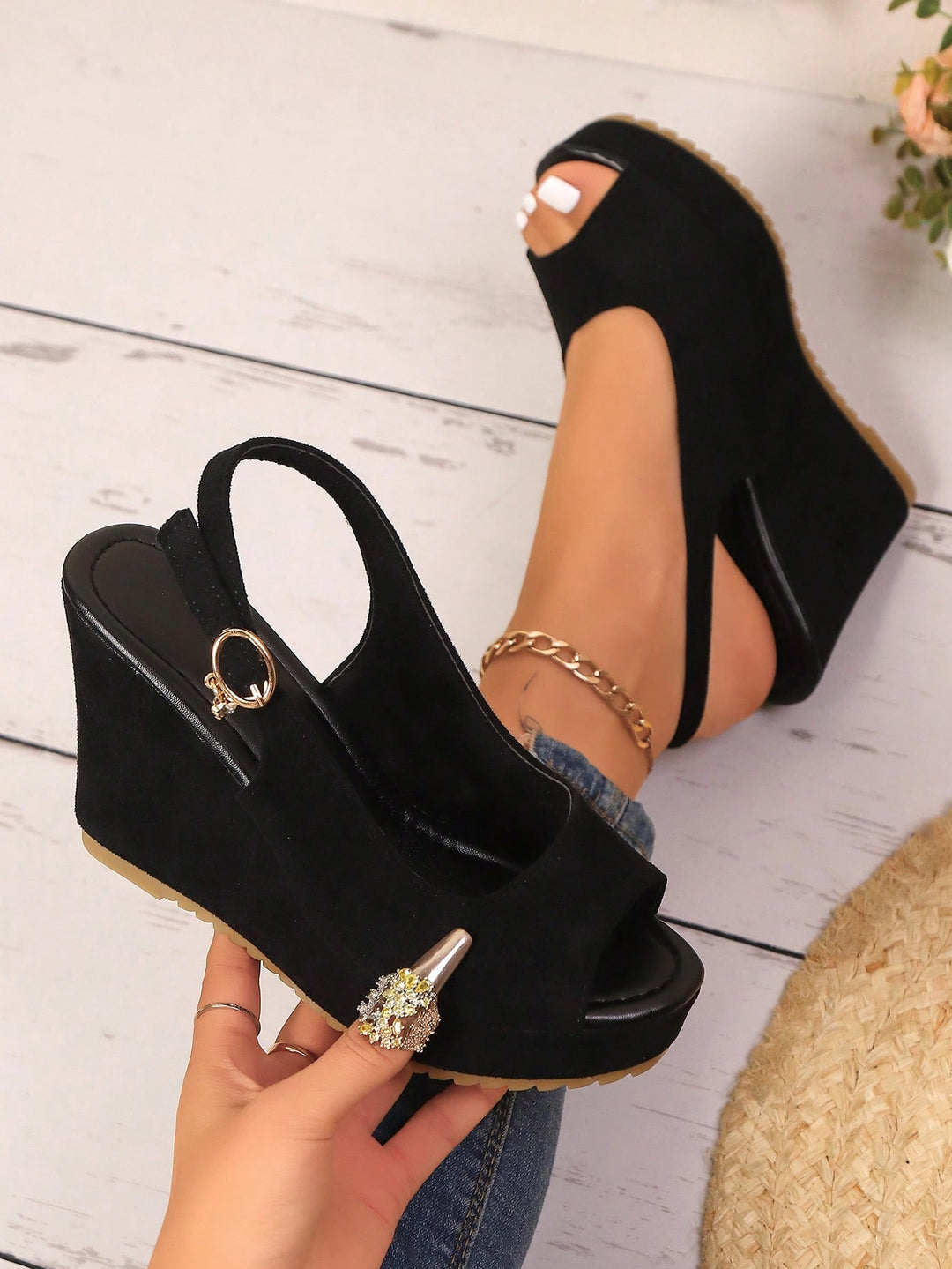 Sandale SHEIN, negru