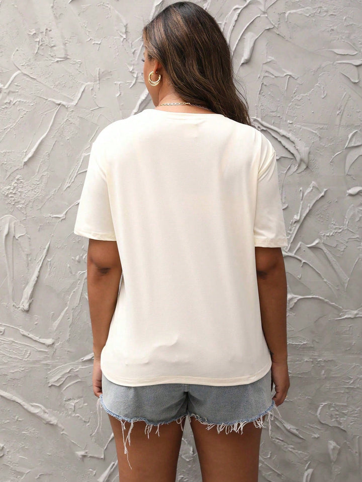 Tricou SHEIN, crem