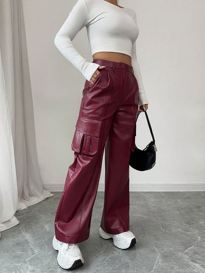 Pantaloni SHEIN, vișiniu