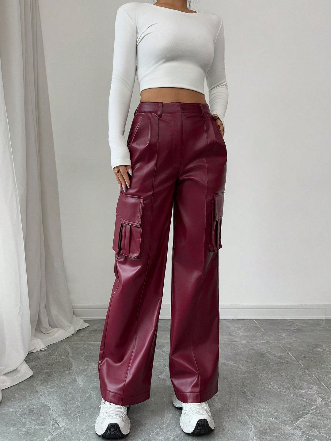 Pantaloni SHEIN, vișiniu