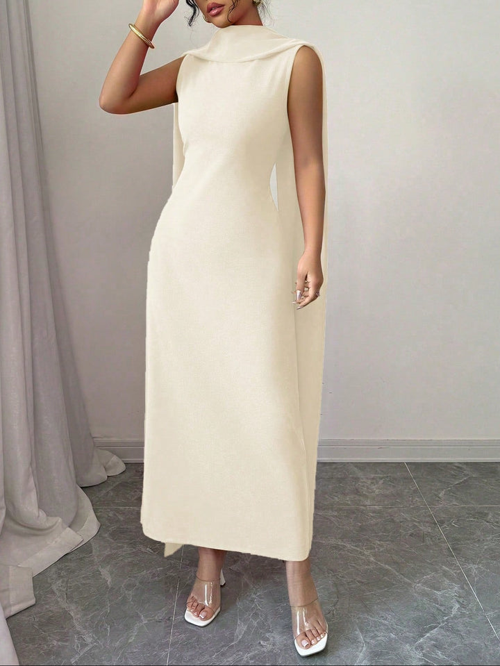 Set rochie și eșarfă SHEIN, crem