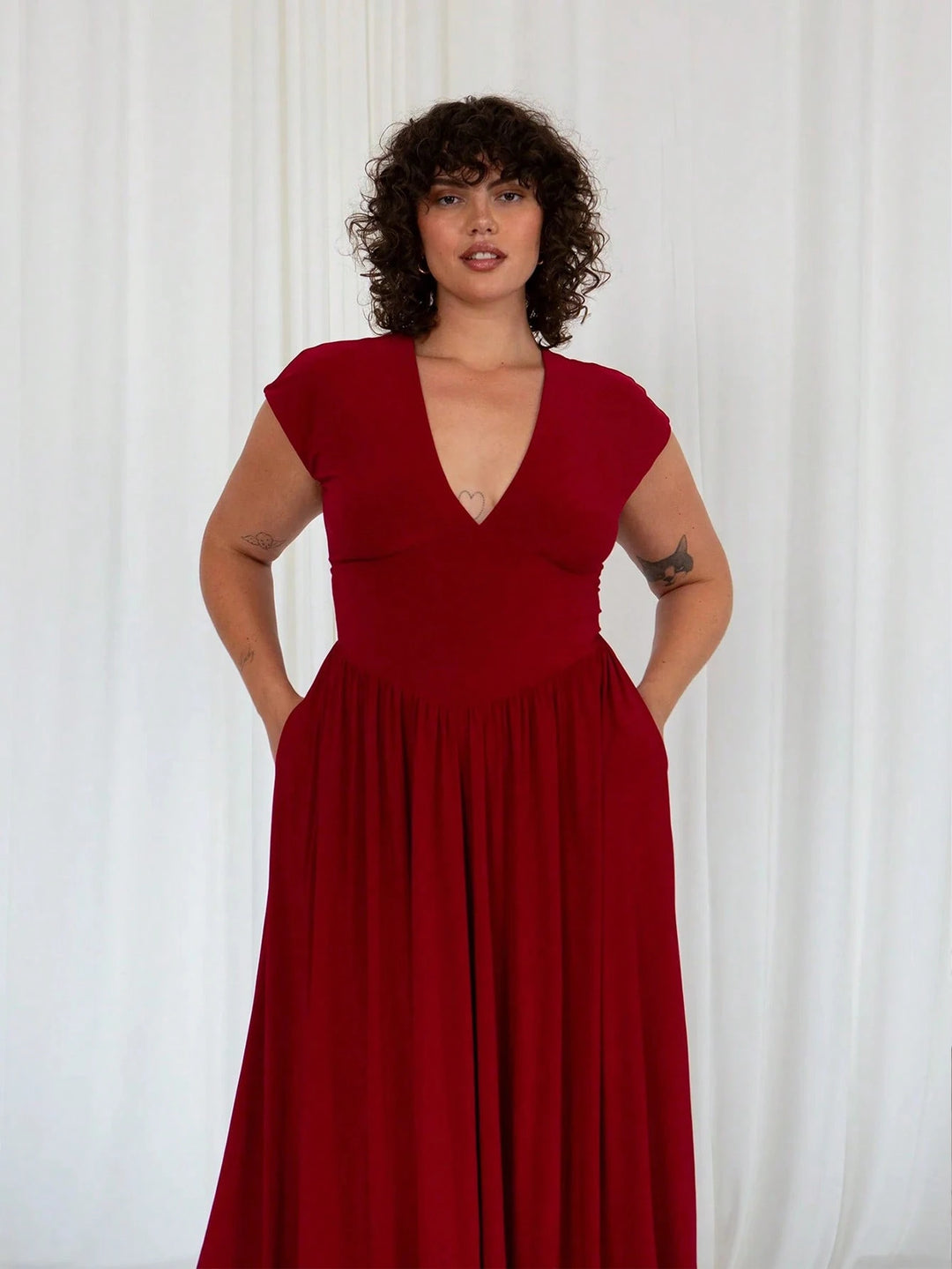 Rochie midi SHEIN, roșu