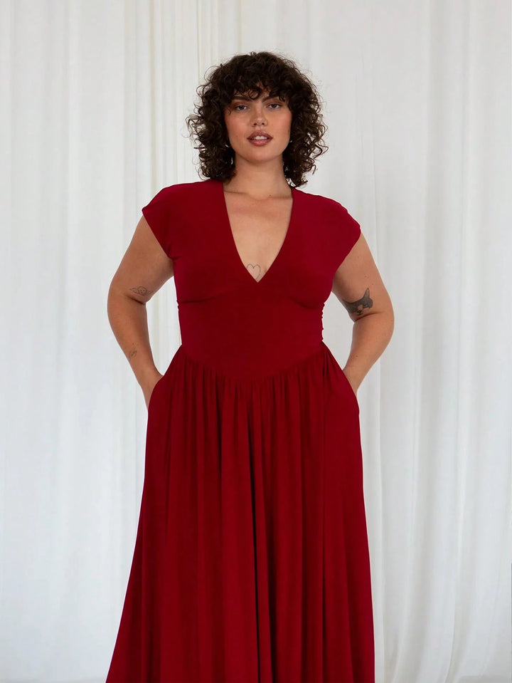 Rochie midi SHEIN, roșu