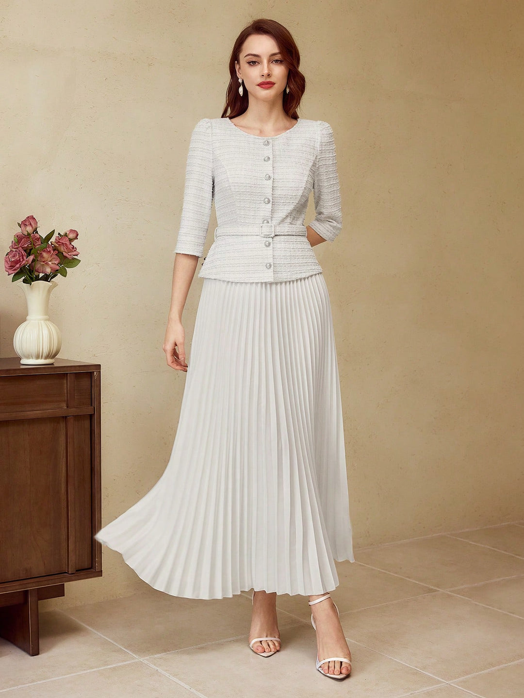 Rochie maxi SHEIN, alb