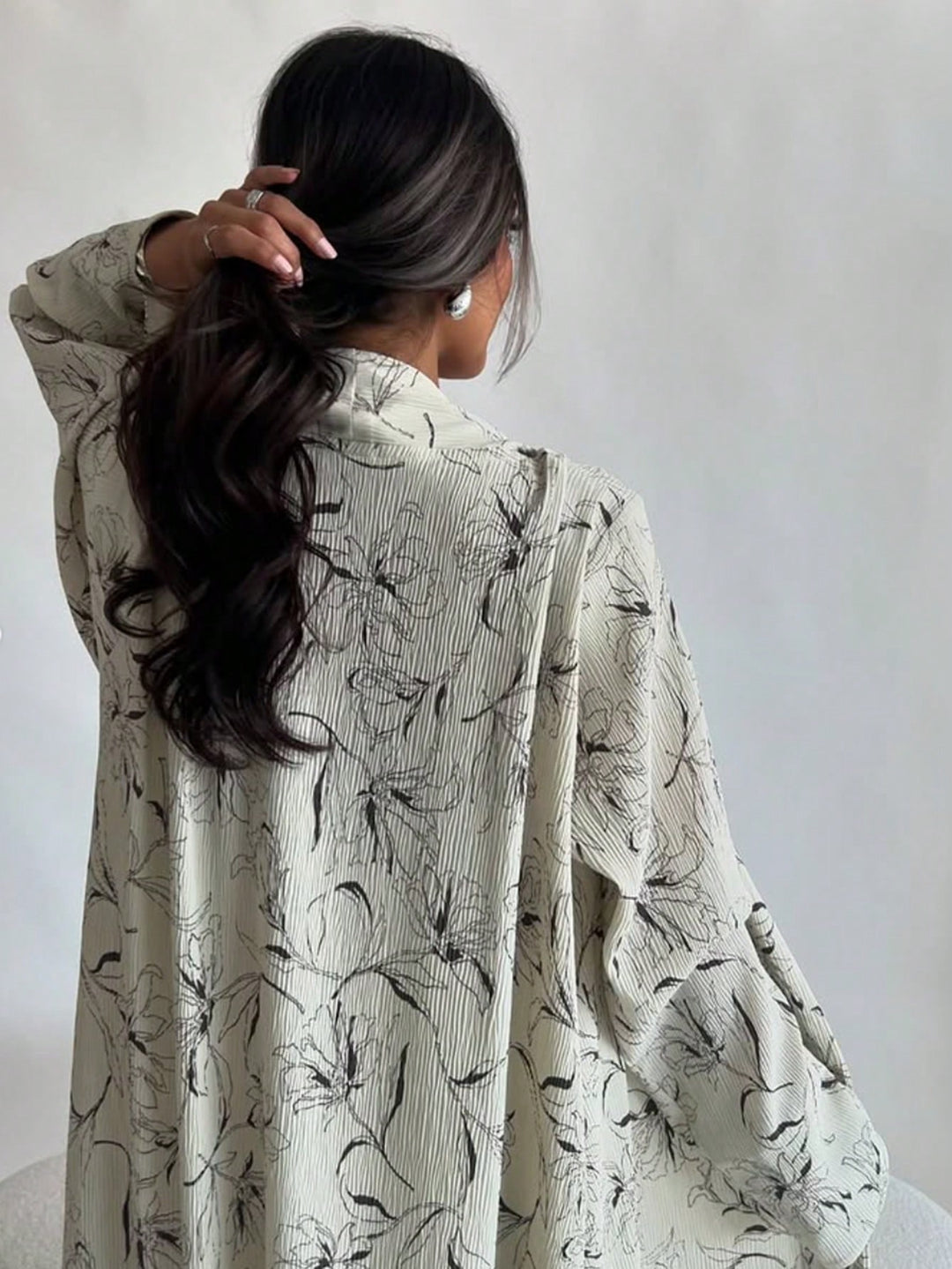 Set caftan și jalabiya SHEIN, alb