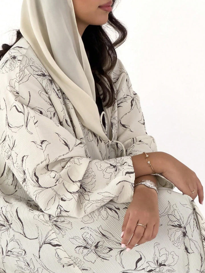 Set caftan și jalabiya SHEIN, alb