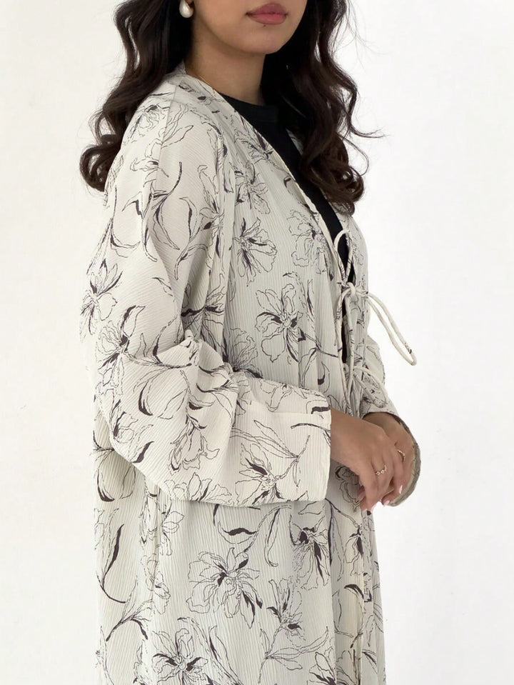 Set caftan și jalabiya SHEIN, alb