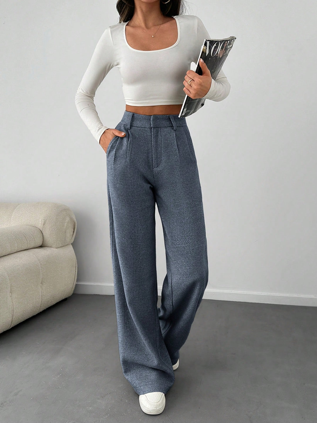 Pantaloni SHEIN, albastru