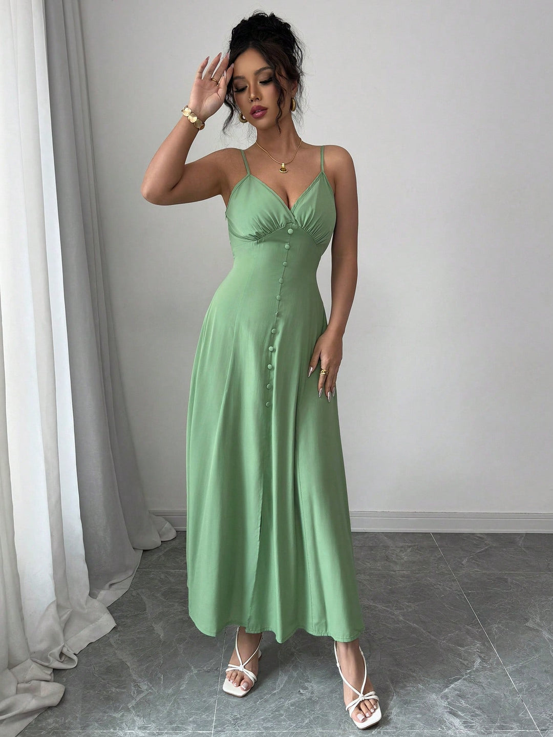 Rochie midi SHEIN, verde
