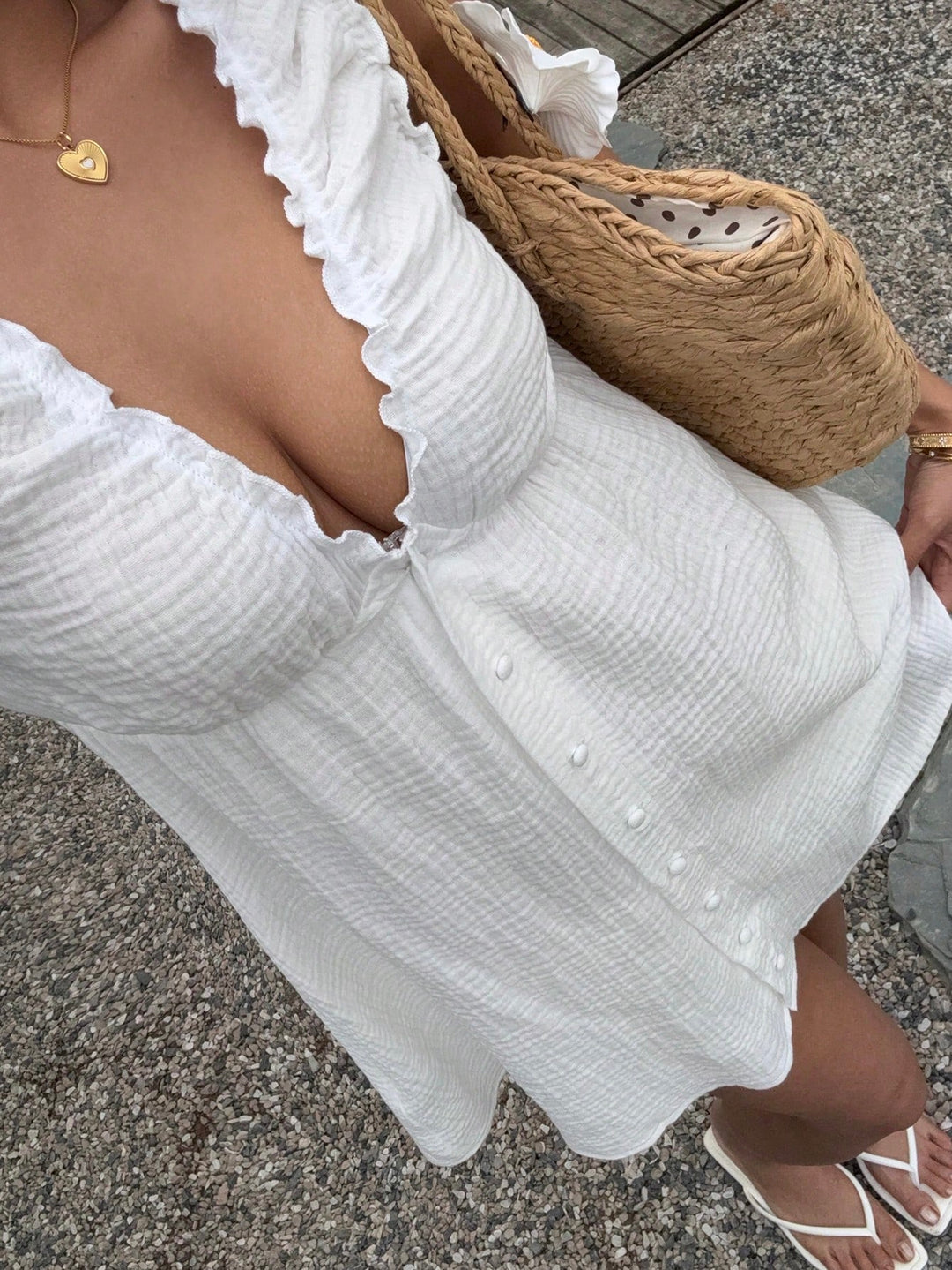 SHEIN mini ruha, fehér