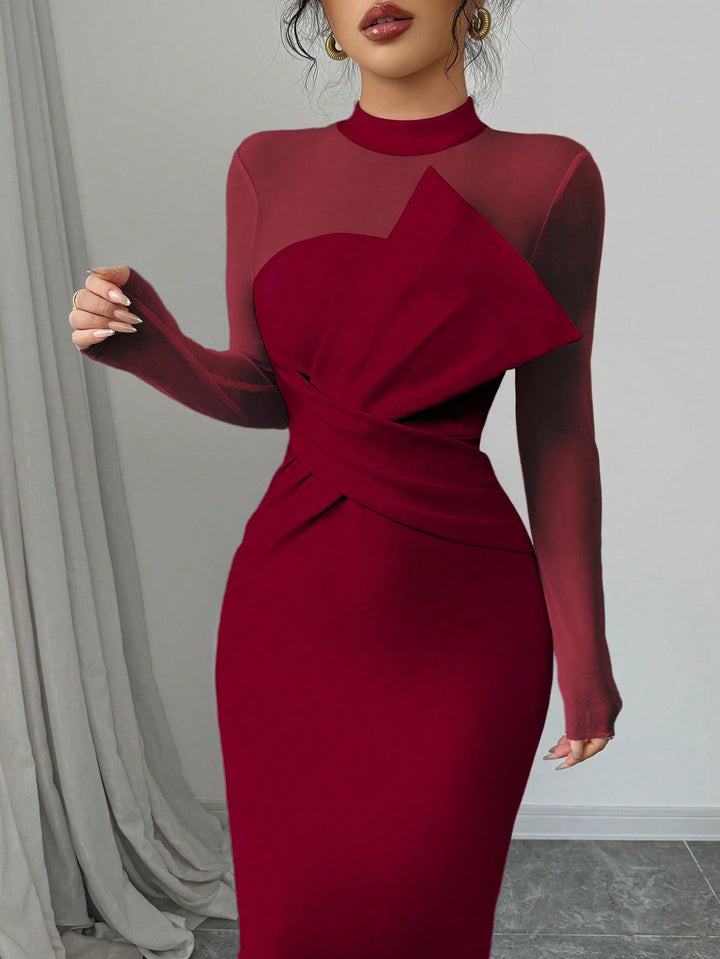 SHEIN bordó maxi ruha