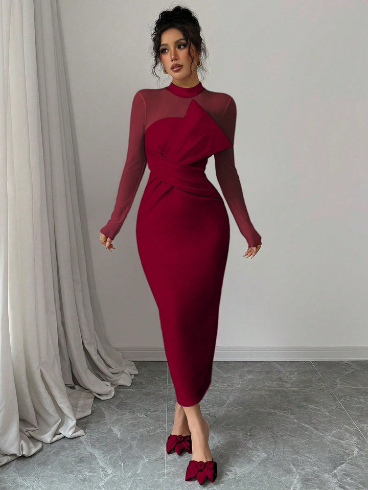 SHEIN bordó maxi ruha
