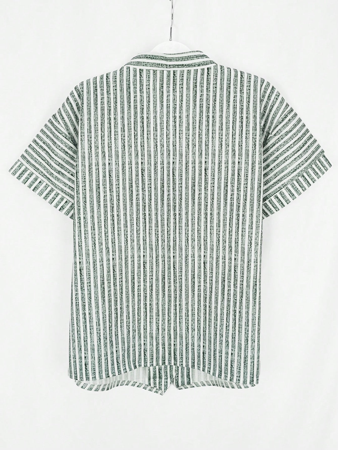 Cămașă casual dungi SHEIN, verde