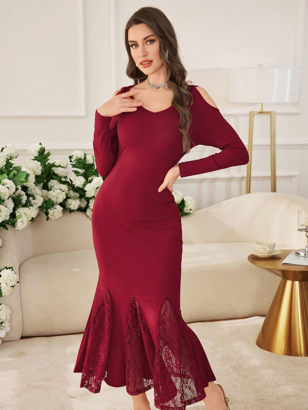 Rochie maxi SHEIN, roșu