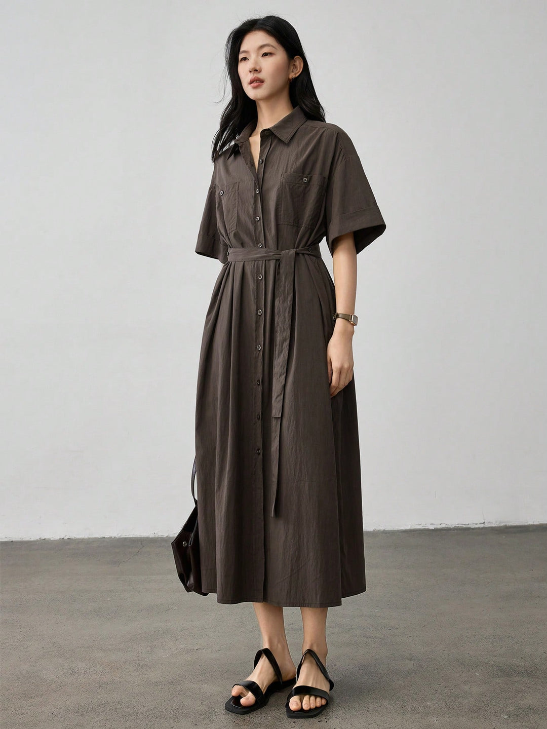 Rochie midi SHEIN, maro