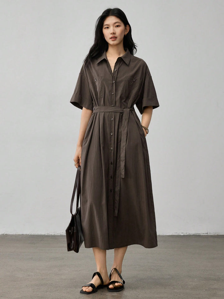 Rochie midi SHEIN, maro