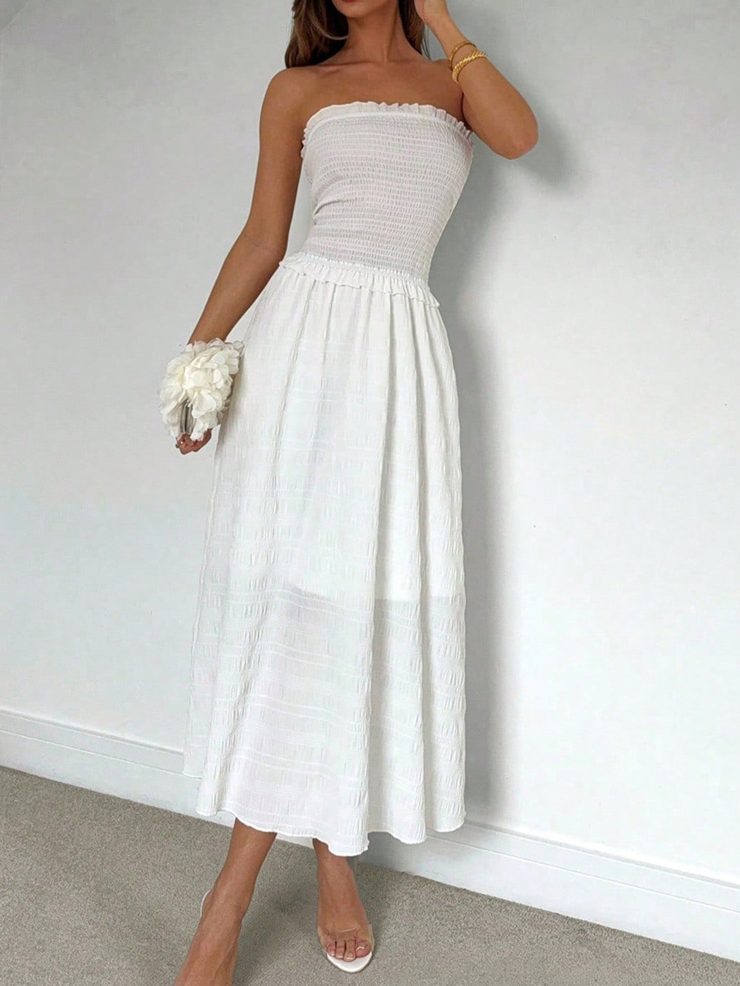 Rochie midi SHEIN, alb