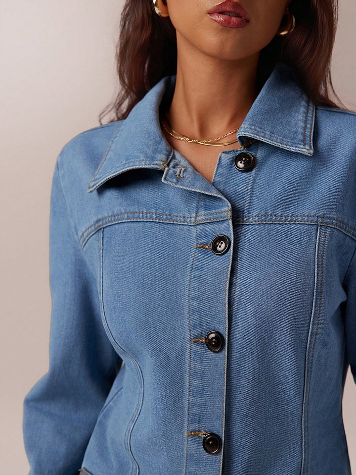Jachetă denim SHEIN, albastru