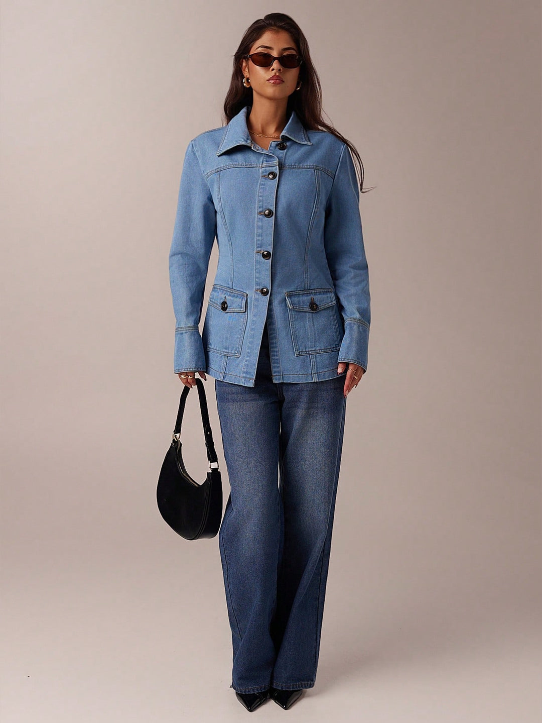 Jachetă denim SHEIN, albastru