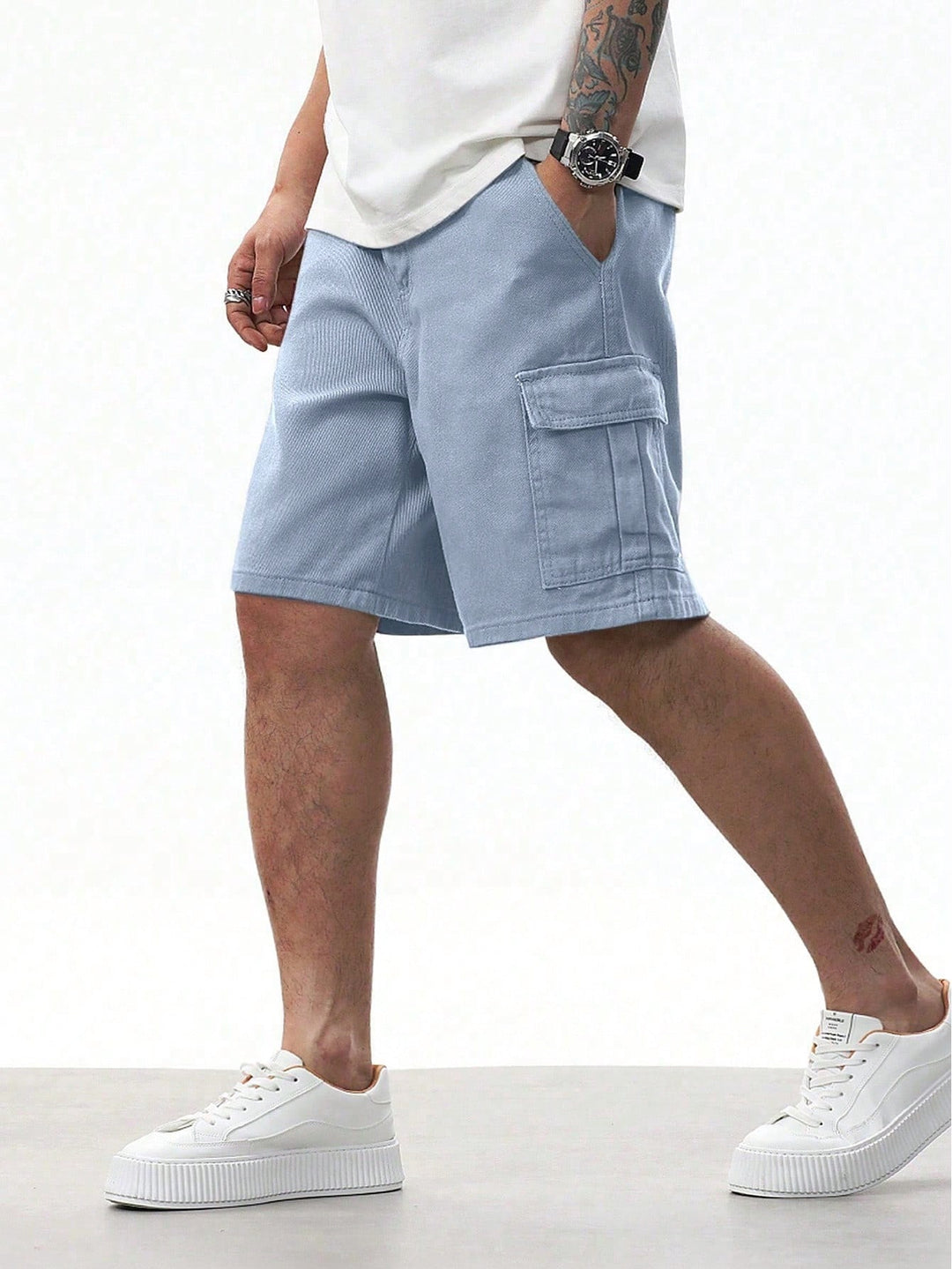 Pantaloni scurți SHEIN, albastru