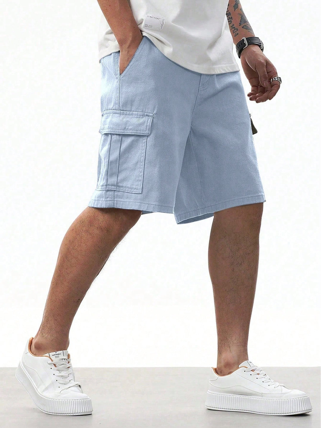 Pantaloni scurți SHEIN, albastru
