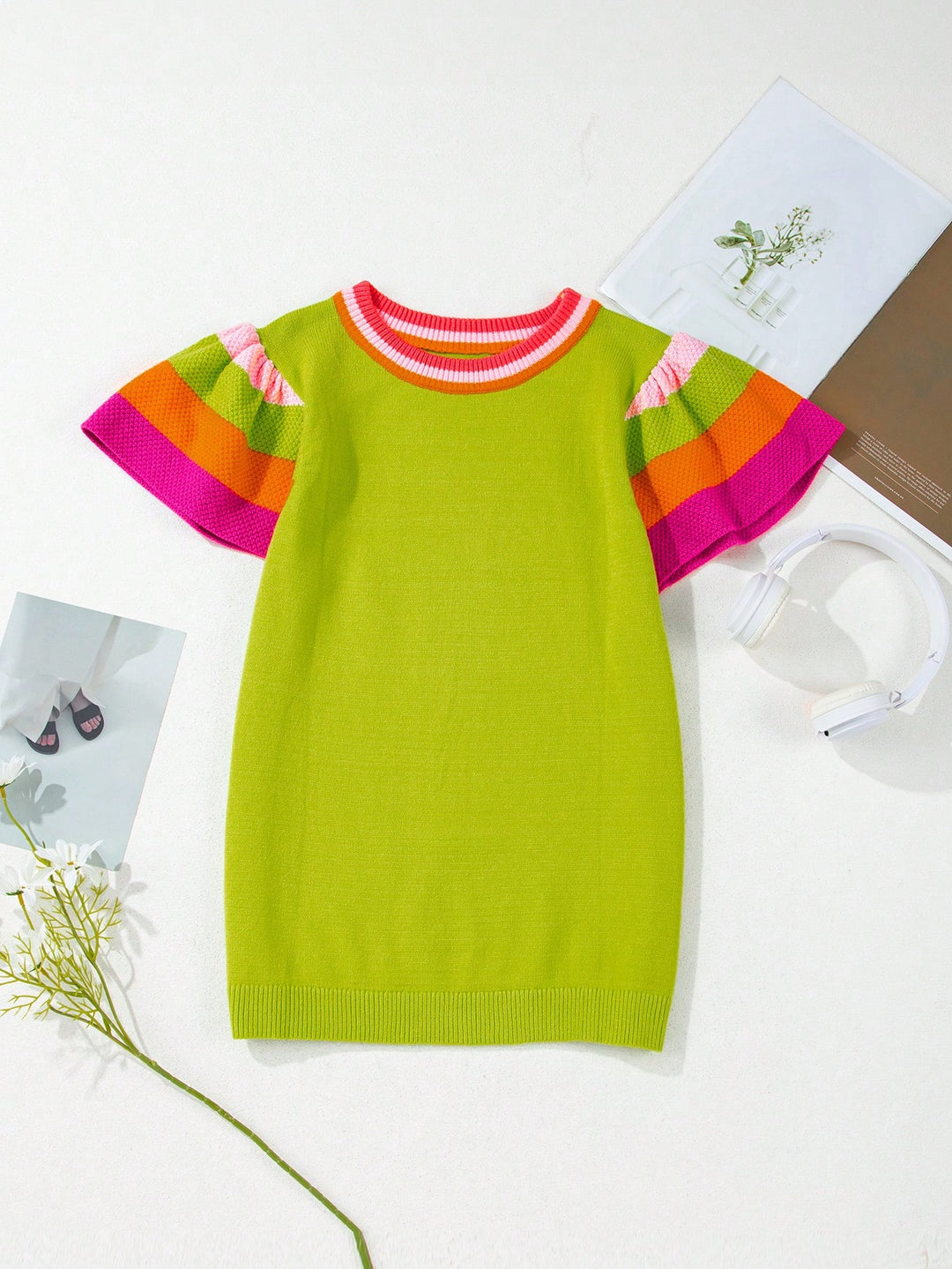 Top tricotat SHEIN, galben
