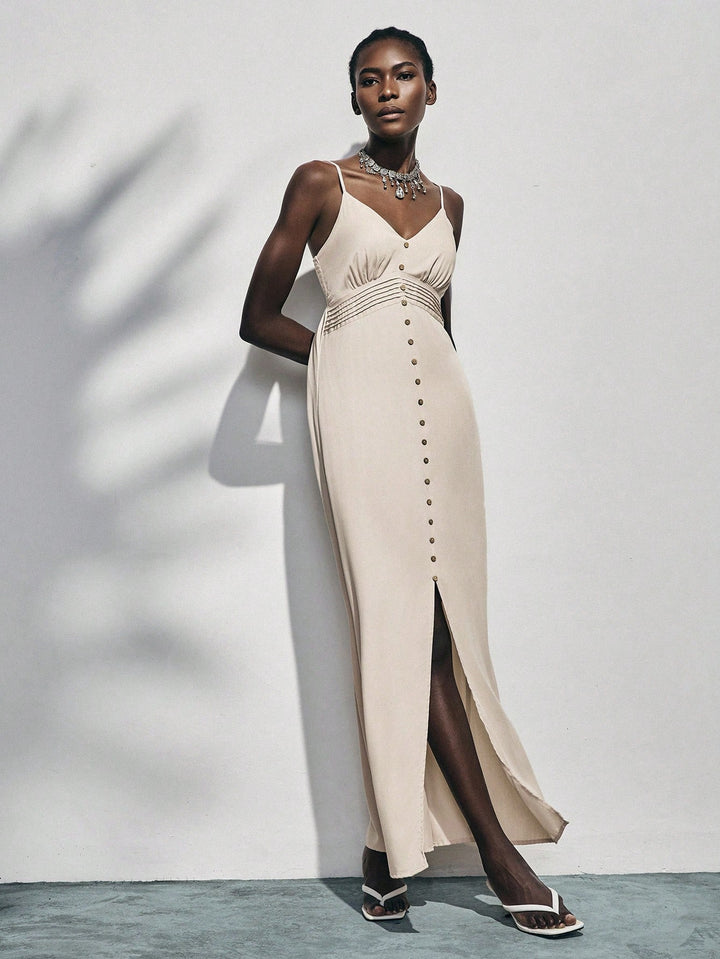 Rochie maxi SHEIN, bej