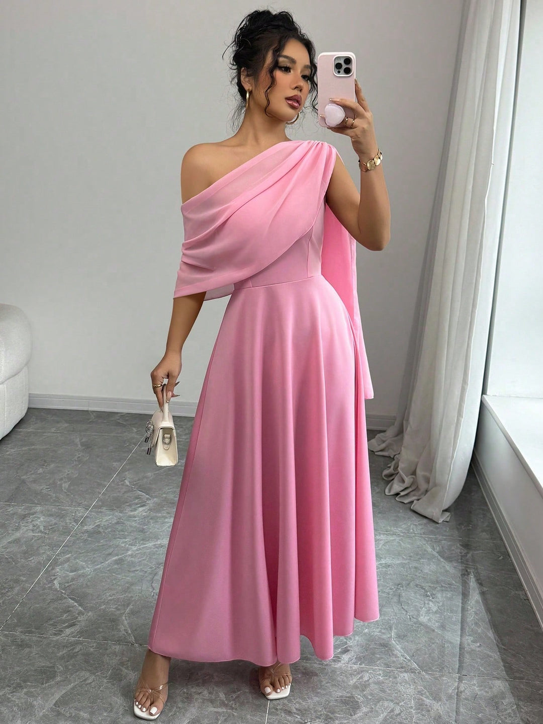 SHEIN maxi ruha, rózsaszín