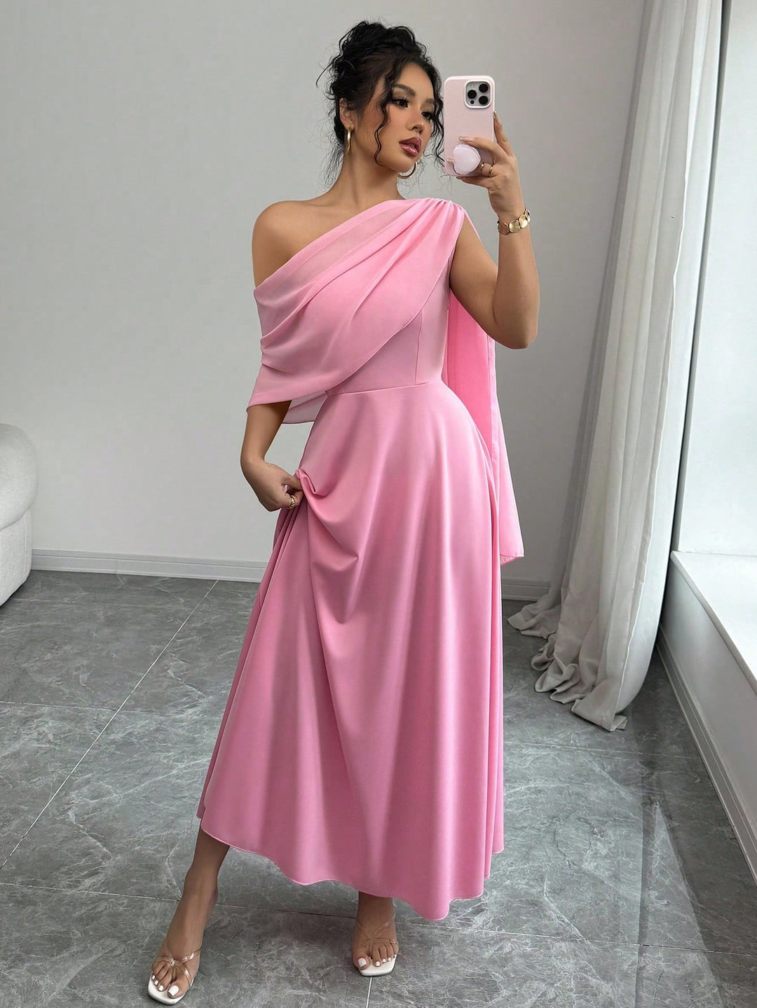 SHEIN maxi ruha, rózsaszín