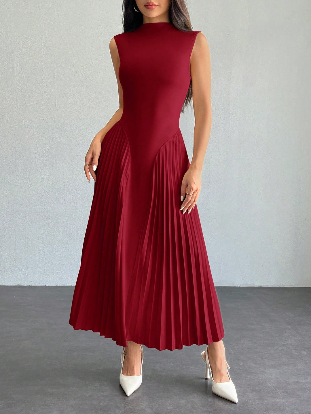 Shein maxi ruha, burgundi