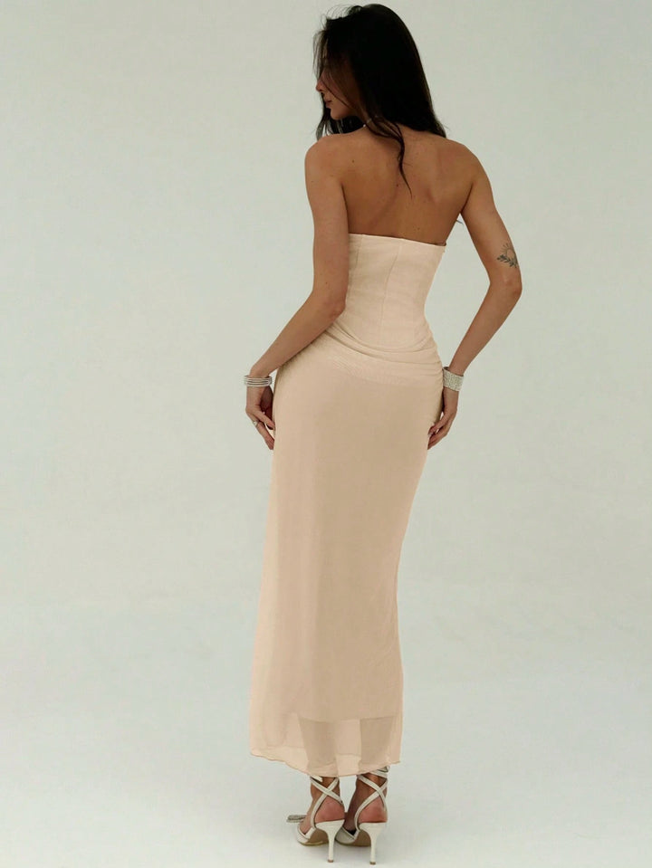 Rochie maxi SHEIN, crem