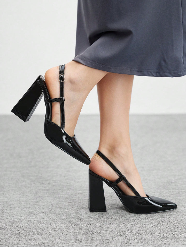 Pantofi cu toc SHEIN, negru