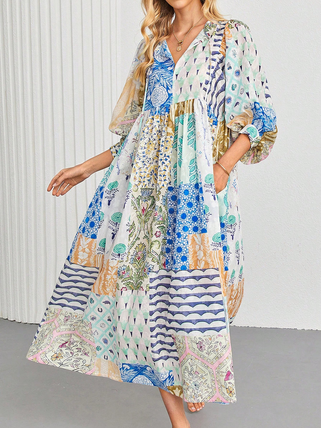 SHEIN maxi ruha, kék