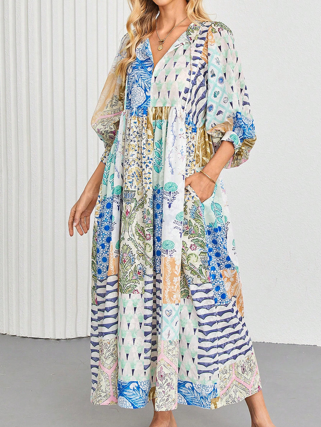 SHEIN maxi ruha, kék