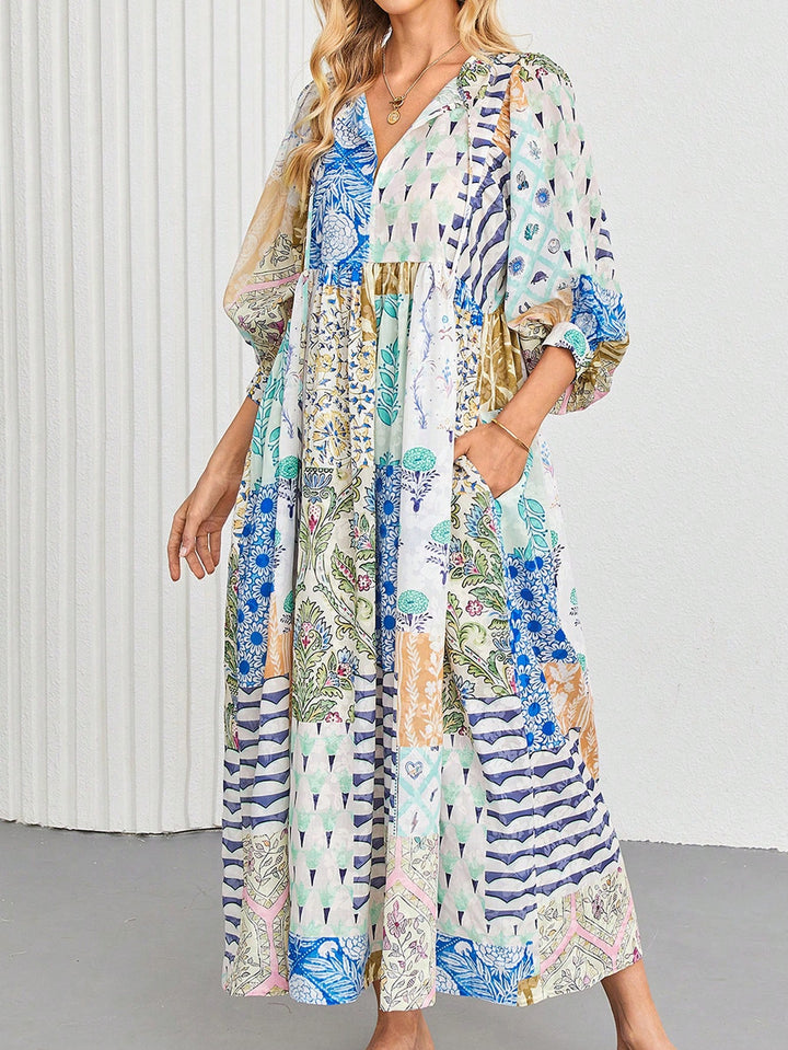 SHEIN maxi ruha, kék