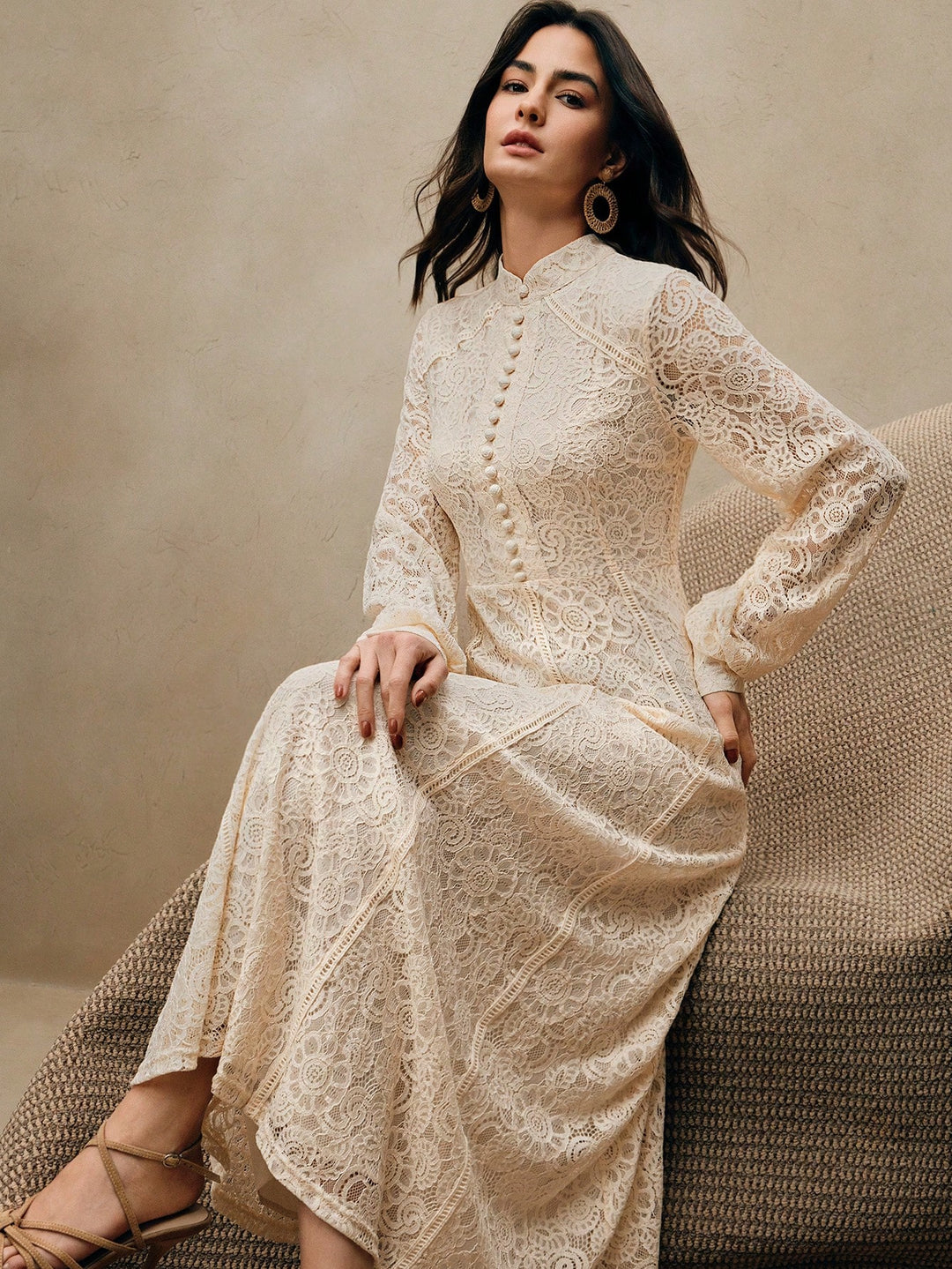 Rochie maxi SHEIN, bej