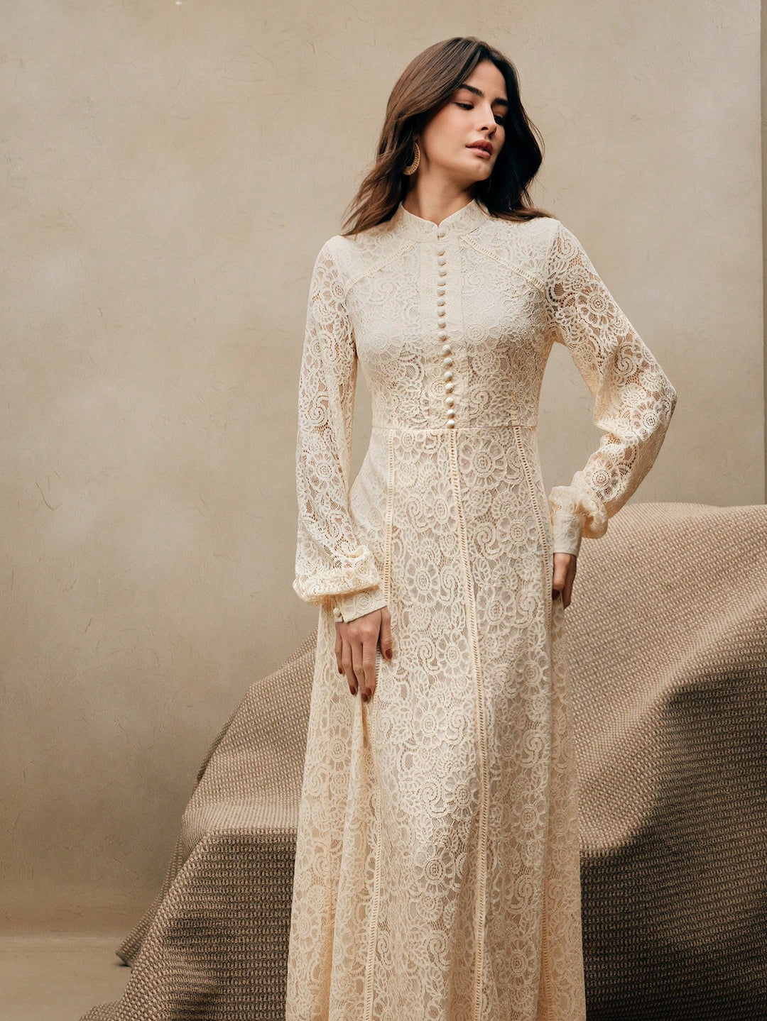 Rochie maxi SHEIN, bej